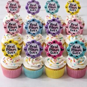 Best Mom Ever Flower CupCake Rings ❤️ Lot of 25